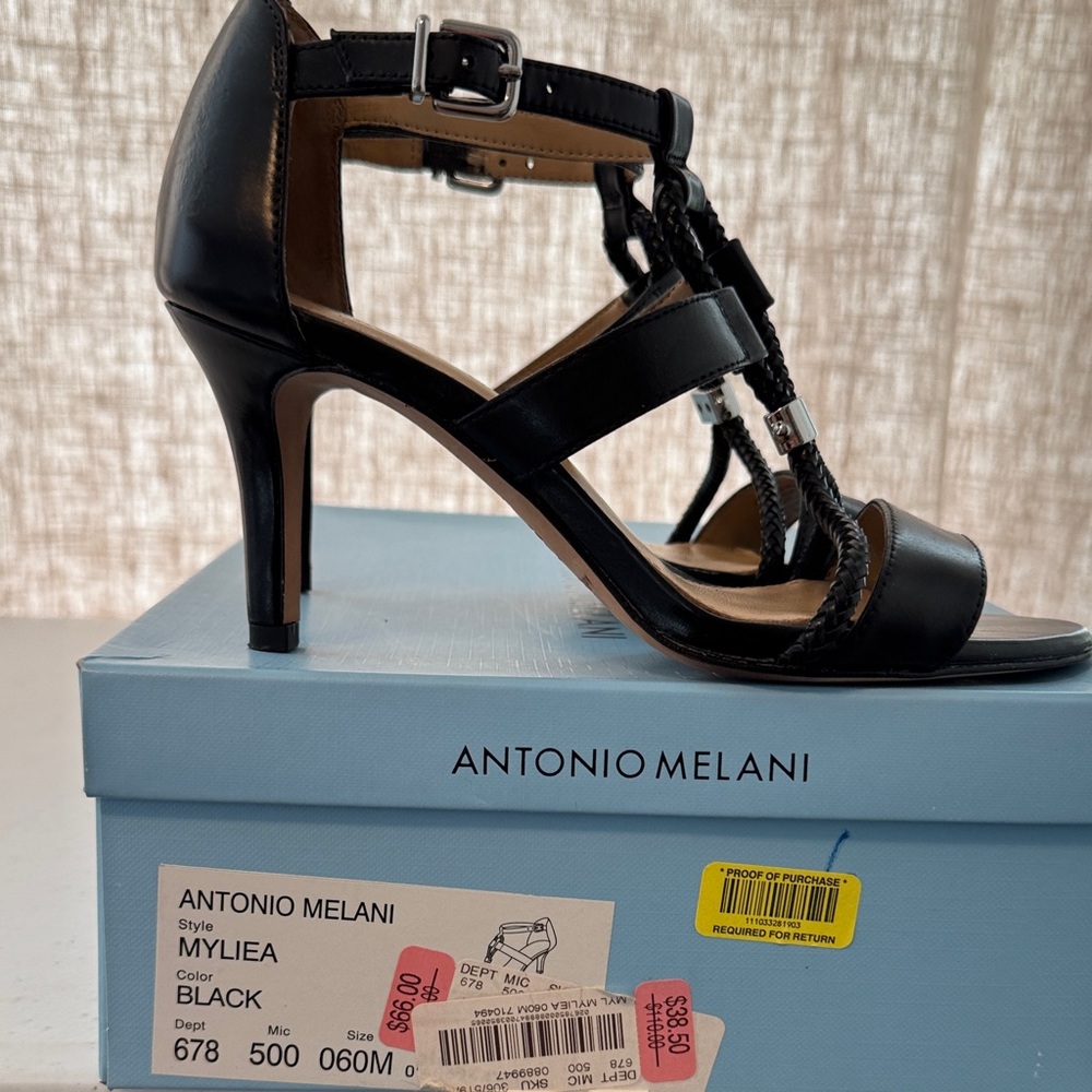 Antonio Melani Black Strappy Heels